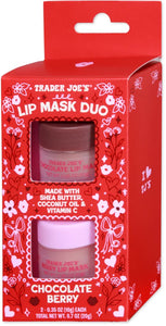 Trader Joe's Valentine's Chocolate Berry Lip Mask Duo *NIB