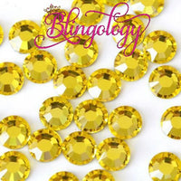 Yellow Resin Round Flat Back Loose Rhinestones