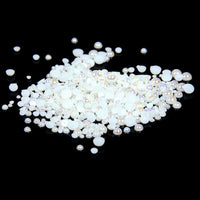 2mm Ivory AB Resin Round Flat Back Loose Pearls - 5000pcs