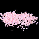 8mm Light Pink AB Resin Round Flat Back Loose Pearls - 500pcs