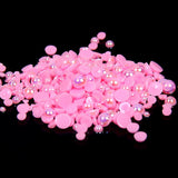 5mm Light Rose AB Resin Round Flat Back Loose Pearls - 1000pcs