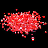 10mm Red AB Resin Round Flat Back Loose Pearls - 500pcs