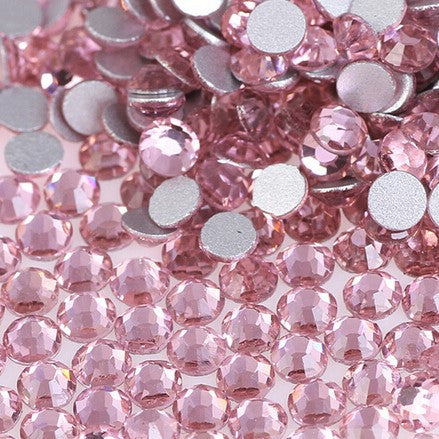 Light Rose Pink Crystal Glass Rhinestones - SS34, 288 pieces - 7mm Flatback, Round, Loose Bling (TDK-GR1318) - TheDecoKraft - 1