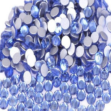 Light Blue Crystal Clear Glass Rhinestones - SS34, 288 pieces - 7mm Flatback, Round, Loose Bling - TheDecoKraft - 1