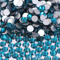 Dark Aquamarine Crystal Clear Glass Rhinestones - SS34, 288 pieces - 7mm Flatback, Round, Loose Bling - TheDecoKraft - 1