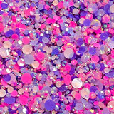2-6mm Mixed Pink, Purple Jelly Round Flat Back Loose Rhinestones #29 - 5000pcs