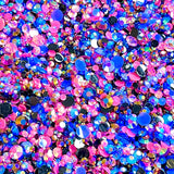 2-6mm Mixed Rose Gold, Pink, Blue Jelly Round Flat Back Loose Rhinestones #32 - 5000pcs