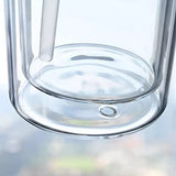 16oz Snow Globe Glass Double Wall Sublimation Tumbler Pre Drilled Snowglobe Beer Can with Bamboo Lid & Straw