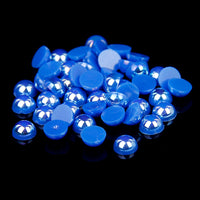 2mm Blue AB Resin Round Flat Back Loose Pearls - 5000pcs