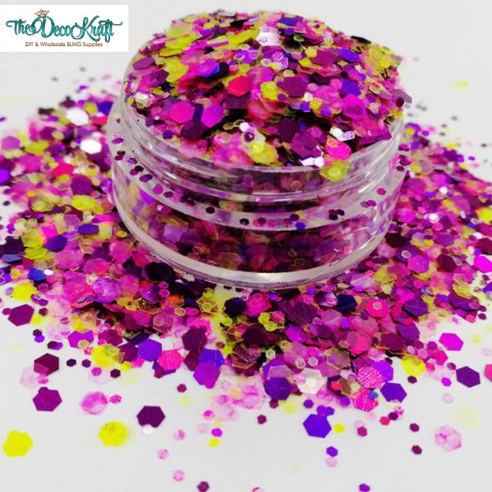 Kaleidoscope Mixed Chunky Glitter, Polyester Glitter for Tumblers Nail Art Bling Shoes - 1oz/30g