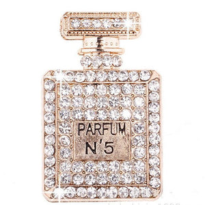 Perfume Bottle Gold Rhinestones Bling Cabochon Alloy Metal Decoden DIY Phone Case Charm Kawaii