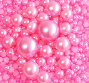 2-10mm Mixed Pink Flatback Half Round Pearls - 30 grams / 500 pieces - Loose, Bling, Nail Art, Decoden TDK-P076 - TheDecoKraft - 1
