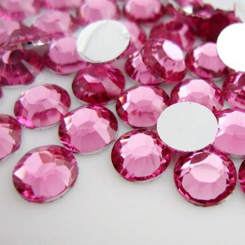 2mm Light Rose Resin Round Flat Back Loose Rhinestones