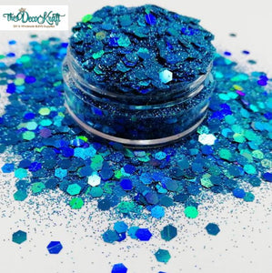 Bahamian Waters Mixed Chunky Glitter, Polyester Glitter for Tumblers Nail Art Bling Shoes - 1oz/30g