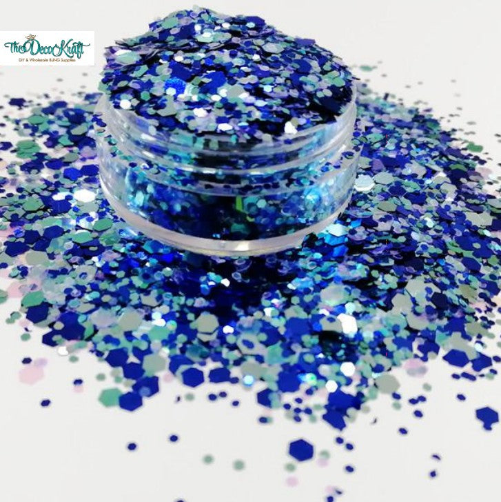 Oceanic Mixed Chunky Glitter, Polyester Glitter for Tumblers Nail Art Bling Shoes - 1oz/30g