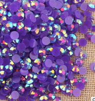 2-6mm Mixed Amethyst AB Jelly Round Flat Back Loose Rhinestones Non Hotfix