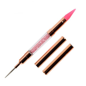 Rose Gold Rhinestone Picker Wax Pencil Pen, Double Head Pick Up Applicator Tool for Nail Studs, Gems, Crystal, Jewel, Diamond, Stones