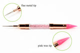 Rose Gold Rhinestone Picker Wax Pencil Pen, Double Head Pick Up Applicator Tool for Nail Studs, Gems, Crystal, Jewel, Diamond, Stones