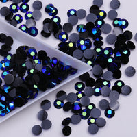2-6mm Mixed Black Blue Jelly Resin Round Flat Back Loose Rhinestones