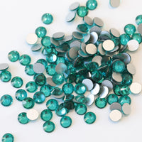 SS30/6mm Blue Zircon Glass Round Flat Back Loose Rhinestones - 288pcs
