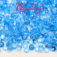 NEW 2mm to 6mm Blue Transparent Jelly Round Flat Back Loose Rhinestones
