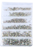 SS3-SS10/1-3mm Crystal Clear AB Glass Round Flat Back Rhinestones Mixed Set - 1680pcs