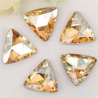 23mm Champagne Glass Triangle Pointback Chatons Rhinestones - 5pcs