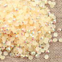 5mm Champagne AB Jelly Resin Round Flat Back Loose Rhinestones