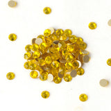 A1 Citrine Yellow Glass Round Flat Back Loose Rhinestones - 288-14,400pcs
