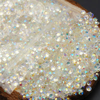 2mm Crystal Clear AB Transparent Jelly Round Flat Back Loose Rhinestones Non Hotfix