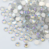 Mixed Crystal Moonlight AB Glass Round Flat Back Loose HOTFIX Rhinestones - 400pcs