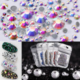 Mixed Light Siam Red AB Glass Round Flat Back Loose HOTFIX Rhinestones - 400pcs