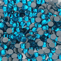 SS12/3mm Dark Aquamarine Blue Glass Round Flat Back Loose HOTFIX Rhinestones - 1440pcs