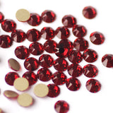 A1 Dark Siam Red Glass Round Flat Back Loose Rhinestones - 288-14,400pcs