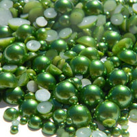 2mm Dark Green Flatback Half Round Pearls - BULK 10,000 pieces - Loose, Bling, Nail Art, Decoden - TheDecoKraft