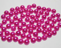 4mm Dark Pink Fuchsia Resin Round Flat Back Loose Pearls - 2500pcs