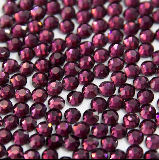 Dark Purple Crystal Glass Rhinestones - SS30, 288 Pieces - 6mm Flatback, Round, Loose Bling - TheDecoKraft - 1