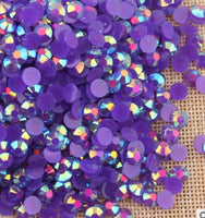 6mm Amethyst AB Jelly Round Flat Back Loose Rhinestones Non Hotfix