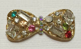 Multi Color Crystal Bow Rhinestone Gold Bling Cabochon Alloy Metal Decoden