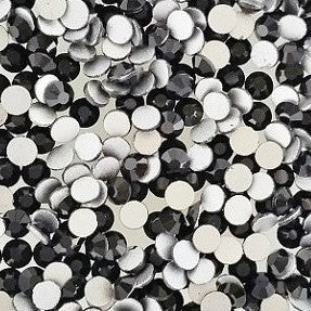 Black Crystal Glass Rhinestones - SS16, 1440 pieces - 4mm Flatback, Round, Loose Bling - TheDecoKraft - 1