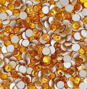 Topaz Dark Golden Yellow Crystal Glass Rhinestones - SS16, 1440 pieces - 4mm Flatback, Round, Loose Bling - TheDecoKraft - 1