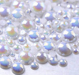 2-10mm Mixed White AB Flatback Half Round Pearls - 30 grams / 500 pieces - Loose, Bling, Nail Art, Decoden TDK-P055 - TheDecoKraft - 1
