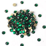 A1 Emerald Green Glass Round Flat Back Loose Rhinestones - 288-14,400pcs