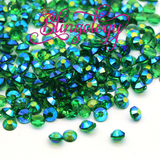 WCE - 2 to 6mm Emerald AB Transparent Jelly Round Flat Back Loose Rhinestones
