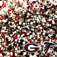 SS6-SS20/2-5mm Georgia Red, Black, Clear Glass Round Flat Back Rhinestones Mixed Set #11- 1000pcs