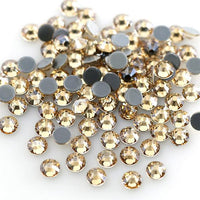 SS12/3mm Gold Champagne Glass Round Flat Back Loose HOTFIX Rhinestones - 1440pcs