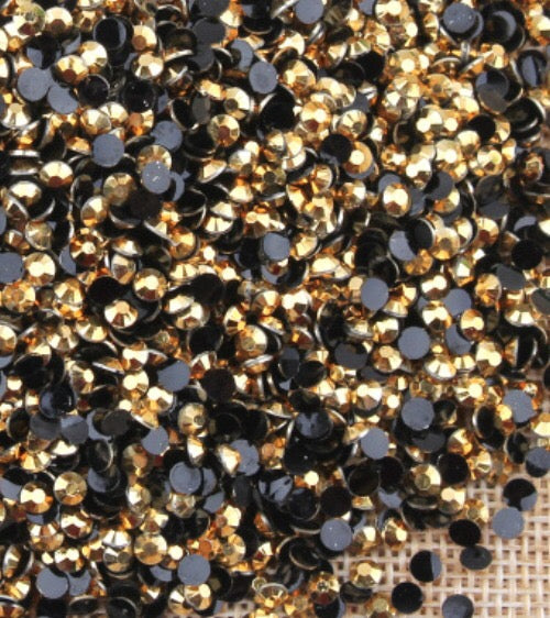 5mm Gold Jelly Resin Round Flat Back Loose Rhinestones