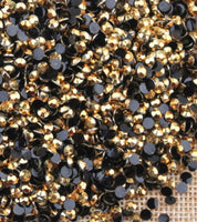 2mm Gold Metallic Jelly Round Flat Back Loose Rhinestones