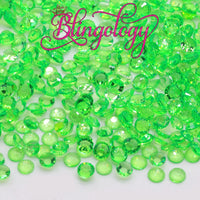 NEW 2mm to 6mm Green Transparent Jelly Round Flat Back Loose Rhinestones
