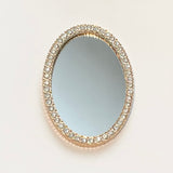 Oval Mirror Rhinestone Gold Bling Cabochon Alloy Metal Decoden